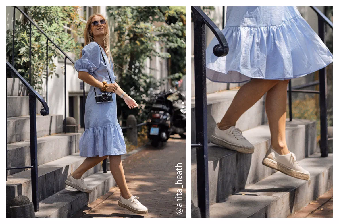 Kan ik een jurk dragen met sportschoenen?